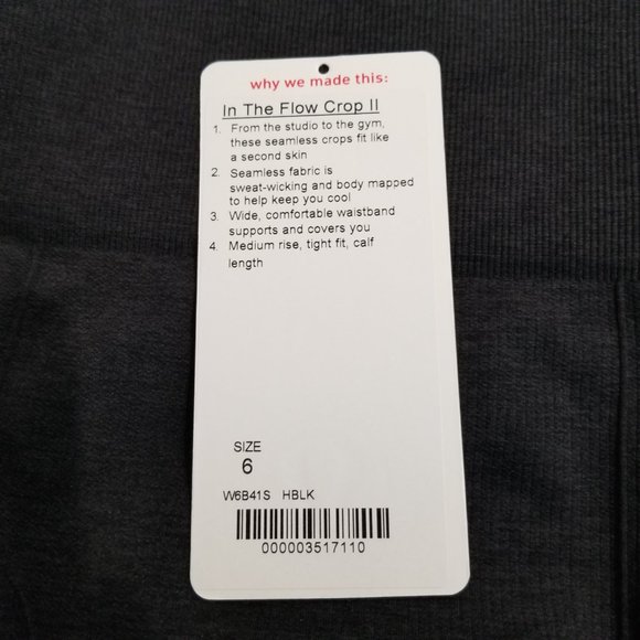 Lululemon In the Flow Crop Legging Size 6 - Picture 2 of 7